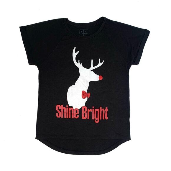 Reindeer Christmas Relaxed Tee Shirt - Picture 1 of 5